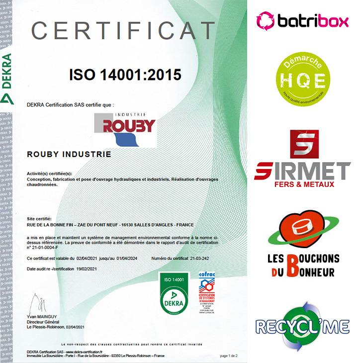 a propos rouby certification iso14001 2021